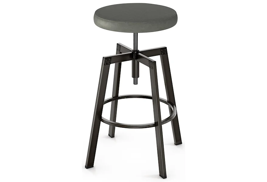 Industrial - Amisco Architect Screw Stool with Cushion Seat by Amisco at Esprit Decor Home Furnishings